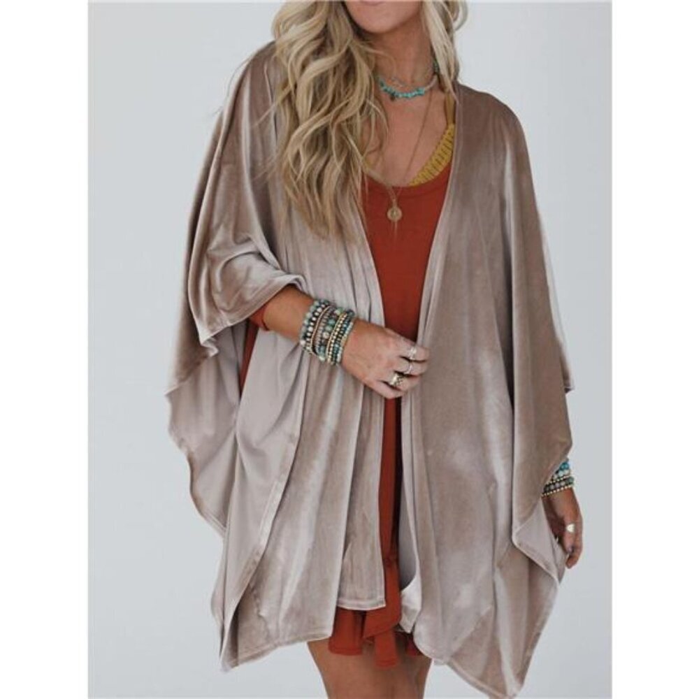 Open Front Draped Sleeve Cardigan